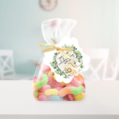 Andaz Press Fancy Frame Kids Party Favor Thank You Tags with String, 48-Pack Safari Animals Birthday Gift Tags For Gift Bags, Favor Bags, Goody Bags, Boys, Girls, Baby Shower 1st Birthday Party Favors