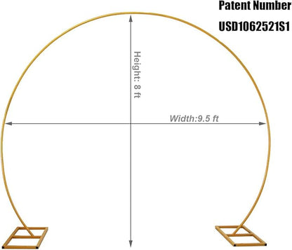 LANGXUN 9.5ft Large Size Metal Circle Balloon Arch Stand Decoration, Arch Frame for Birthday Wedding Graduation Decorations and Event Party Supplies, Baby Shower Photo Background