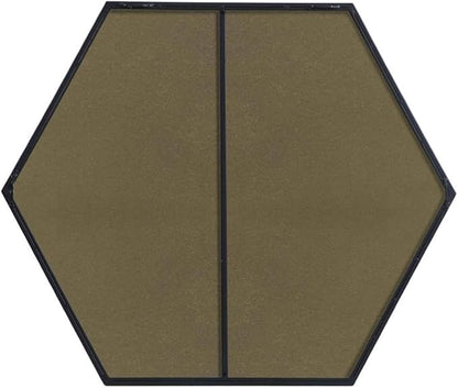 Elegant Decor Eternity 32" x 38" Hexagonal Metal Frame Mirror in Black