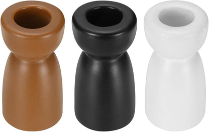 uxcell 3 Pack Candlestick Holder Black/White/Brown Ceramic Taper Candle Holder Candle Stand Holders Modern Style Decoration for Centerpiece Tabletops Anniversary