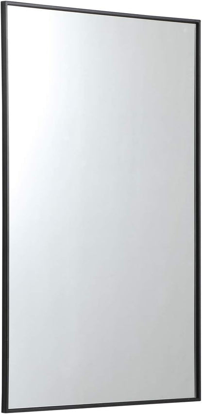 Elegant Decor Eternity 48" x 30" Contemporary Metal Frame Mirror in Black