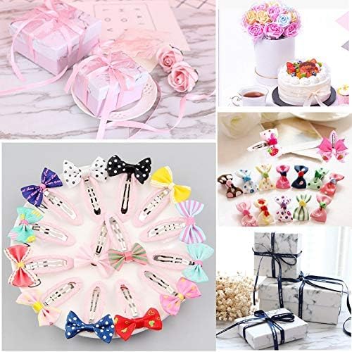 Grosgrain Ribbons 3/8 Inch Polka Dot Ribbon Multi Color Fabric Ribbon 40 Yards for Gift Wrapping Holiday Wedding Party Decoration DIY Bow Hair Accessories Total 8 Colors