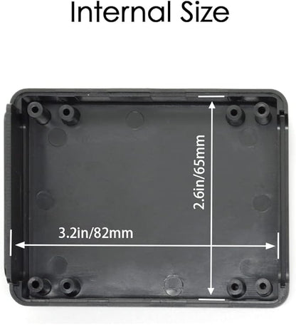 LeMotech Project Box 10 Pieces ABS Plastic Electrical Project Case Small Junction Box for Electronics Black 3.5 x 2.8 x 1.1 inch (90 x 70 x 28 mm)