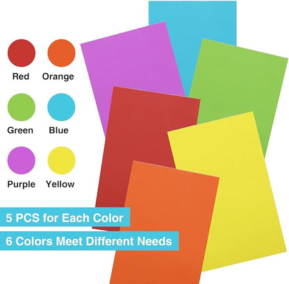 Poever 30 Pcs Party Favor Bags - 6 Colors Small Gift Bags 5x2.95x9.45 Colorful Treat Rainbow Kraft Paper for Birthday Party Wedding Craft Activities