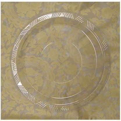 Exquisite Party Solids Clear Plastic Plates For Party Supplies 9" Clear Disposable Plates Heavy Duty 50 Pcs Plastic Dinnerware Sets Heavy Duty 350 GSM Disposable Dinnerware Set