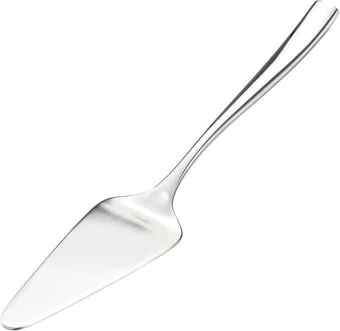 KSENDALO Pie Cake Server, Stainless Steel Pastry Spatula, Serving for Birthday, Wedding, Party, Celebration, Home, Dishwashersafe, Silver