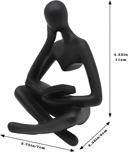 Reading Women Statue, Thinker Sculptures, Abstract Art Ornament, Modern Aesthetic Figurine Decoration, Suitable for Home Living Room Bedroom Office Shelf Table Desk Bookshelf Decor