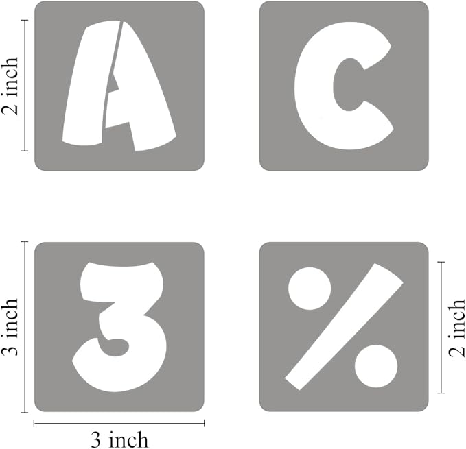 REOLAN 2 Inch Letter Stencils for Painting - 42 Pack Alphabet Letter and Number Stencil Templates with Signs for Painting, Reusable Letters and Numbers Stencils for Chalkboard Wood Signs & Wall Art