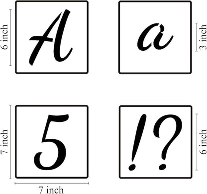 6 Inch Alphabet Letter Stencils for Painting - 70 Pack Letters and Numbers Stencil Templates with Signs for Painting on Wood, Reusable Number and Letter Stencils for Chalkboard Wood Signs & Wall Art