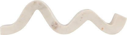 Bloomingville Marble Wave Double Taper Candle Holder, White