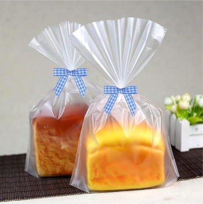 Meseey 100 Pcs 1.5 Inches Premade Gingham Craft Bows Self Adhesive Blue and White Plaid Ribbon Bows for Treat Bags Gift Wrapping Basket Wedding Baby Shower Brithday Party(Blue and White Plaid)