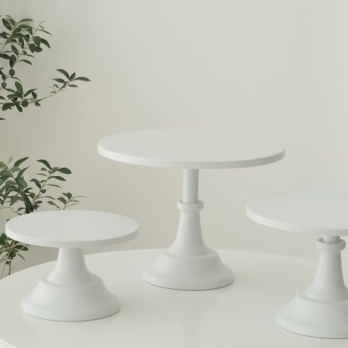 3-Set Cake Stands, White Dessert Display Plate Cupcake Stands for Baby Shower Wedding Birthday Party Celebration Home Decor