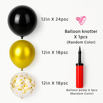6pcs Balloon Stands Kit Table Centerpiece Table Decorations for Anniversary Birthday Wedding Graduation Retirement Party Decorations (Black Gold)