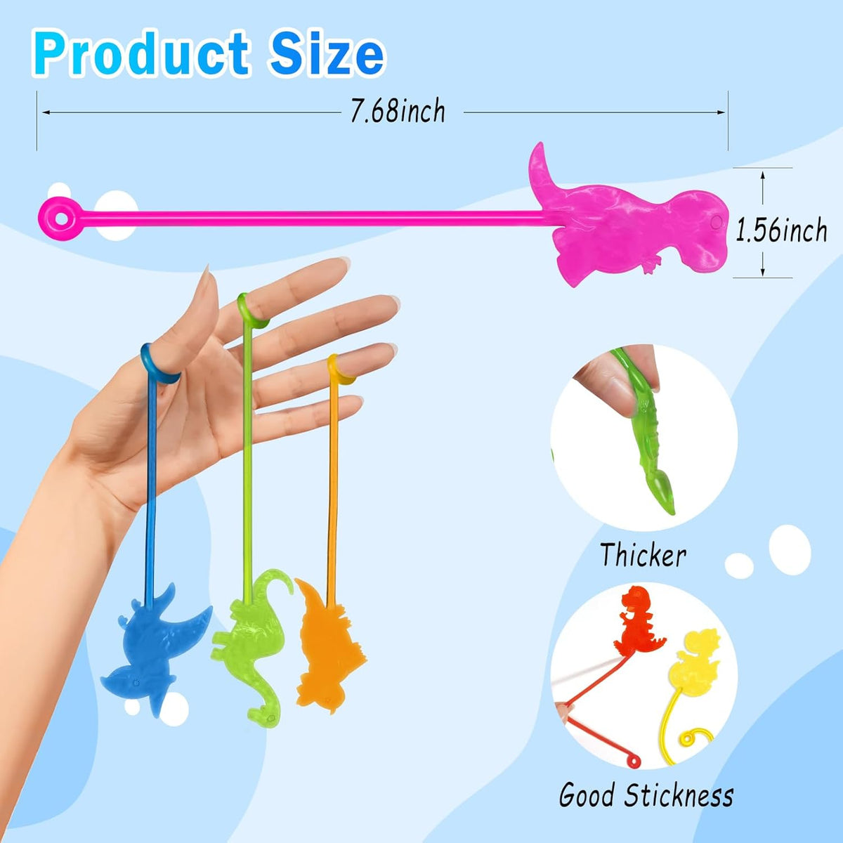 Dinosaur Sticky Hands Bulk 36 PCS Dinosaur Party Favors for Kids Stretchy Dino Sticky Hand Toy Goodie Bag Stuffers Fillers Treasure Box Toys for Classroom Prizes Carnival Birthday Party Supplies Gifts