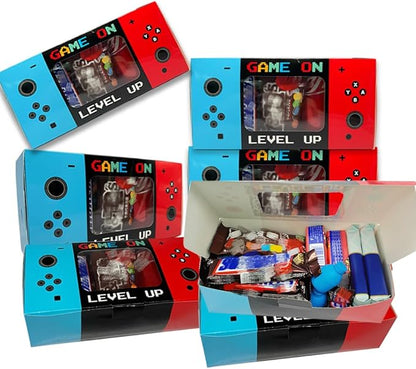 Shescrzionu Video Game Party Favors Boxes 12 PCS-Perfect Party Favor Boxes with Window,Game On Birthday Decorations Video Game Birthday Decorations,Game Bags Aa03