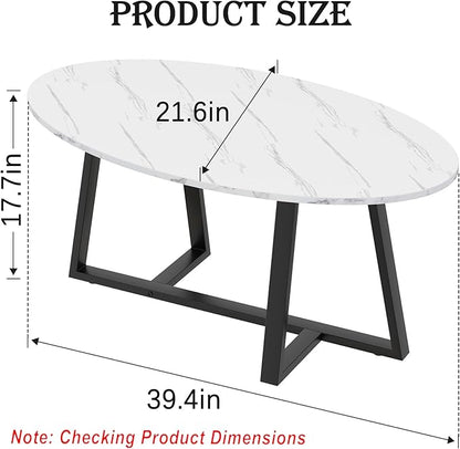 Wolawu Coffee Table Small Oval Table, Modern Center Tea Tables