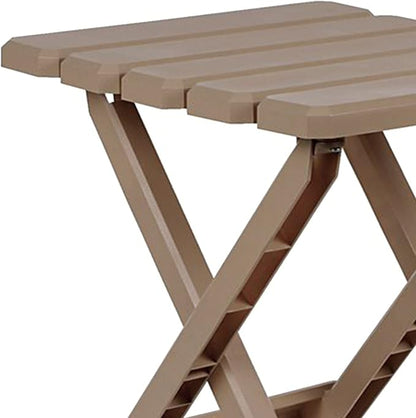 Camco 21045 Small Quick-Folding Adirondack Table, Plastic, Taupe