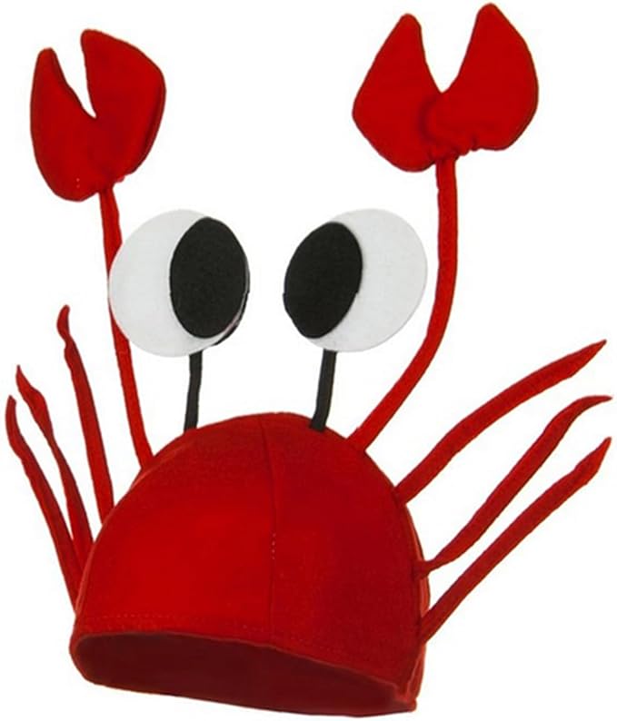 Crab Hat Set- Funny Party Hats Dress Up Crazy Theme Party Roleplay Hats Set Novelty 3D Crab Hat for Unisex