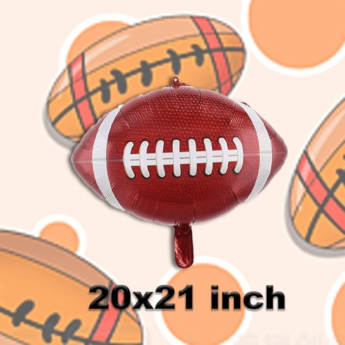 8PCS Helium Foil Football Gender Reveal Balloon for Touchdowns or Tutus Gender Reveal Decorations, Football Baby Shower Football Birthday Decorations