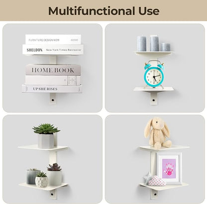 Floating Book Shelves for Wall, 4 Tier Invisible Floating Bookshelf, Vertical