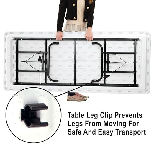Correll 30"x96" Commercial Folding Table, Mocha Granite Light Weight, Waterproof, Virtually Indestructible Blow Molded Plastic Top, Steel Ladder Frame, Made in The USA