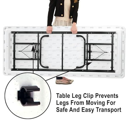 Correll 30"x96" Commercial Folding Table, Mocha Granite Light Weight, Waterproof, Virtually Indestructible Blow Molded Plastic Top, Steel Ladder Frame, Made in The USA