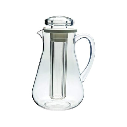 Service Ideas MWP19SB Clear Pitcher with Removable Ice Tube, BPA-Free MS Plastic, 1.9 Liter (64 ounce) Smooth Body