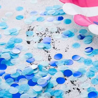 Tissue Confetti Circle Dots for Table Wedding Birthday Party Decoration, 1cm in Diameter (Navy, Turquoise, Light Blue, 60 Grams)