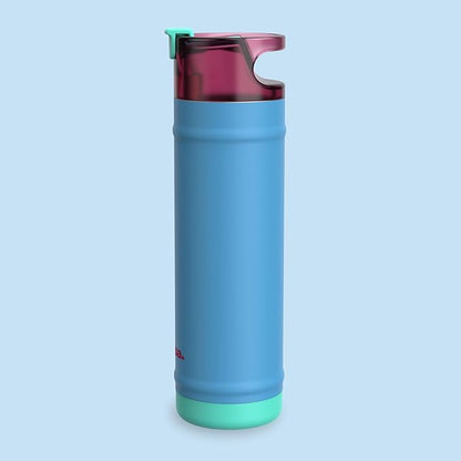 bubba 24 oz Dualsip Insulated Stainless Steel Water Bottle with Straw - Reusable, Leakproof, Lightweight, Dishwasher Safe, Lead-Free and BPA-Free, Blue Ribbon