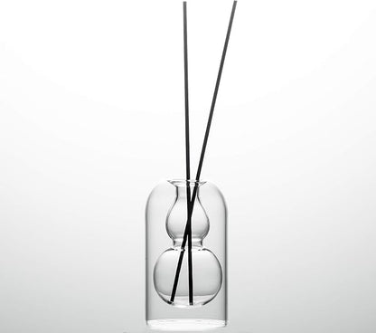 Empty Glass Fragrance Reed Diffuser Bottles,for Essential Oil, with 16pcs Black Reed Sticks,Minimalist Decor,2pcs/Set.