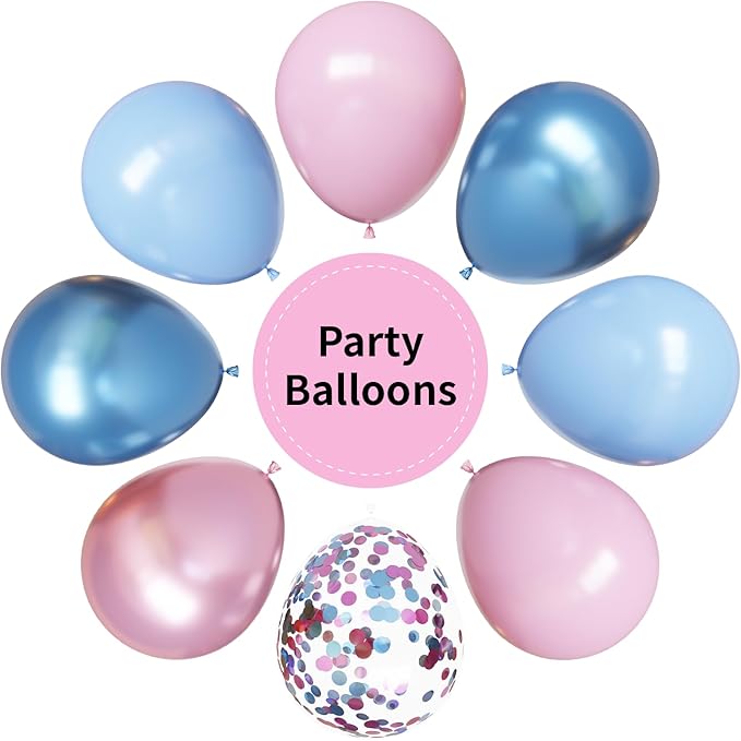 YMSZ Pink and Blue Balloons, 67 12 Inch Gender Reveal Balloons for Boy or Girl Gender Reveal Decorations Birthday Party Baby Shower Anniversary Decoration