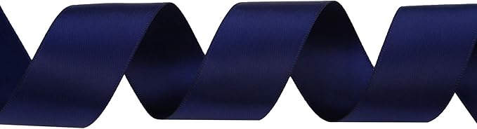 ITIsparkle 1" Inch Double Faced Satin Ribbon 50 Yards-Roll Set for Gift Wrapping Scrap Books Party Favor Hair Braids Baby Shower Decoration Floral Arrangement Craft Supplies, Navy Ribbon