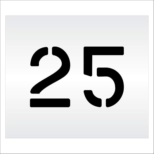 Pavement, Curb, and WheelStop Stencils - 6 inch Double Number Stencil - (25) - 6" x 9" x 1/8" (128 mil) - Pro-Grade