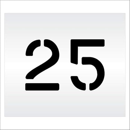 Pavement, Curb, and WheelStop Stencils - 6 inch Double Number Stencil - (25) - 6" x 9" x 1/8" (128 mil) - Pro-Grade
