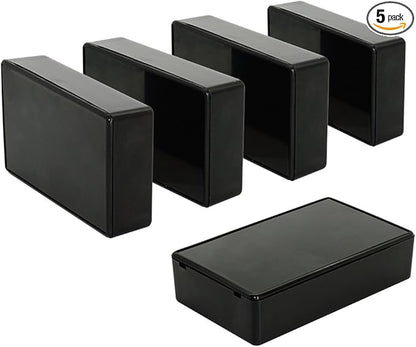 LeMotech 5Pcs ABS Plastic Electrical Project Case Power Junction Box, Project Box Black 3.9 x 2.4 x 1.0 inch (100 x 60 x 25 mm)