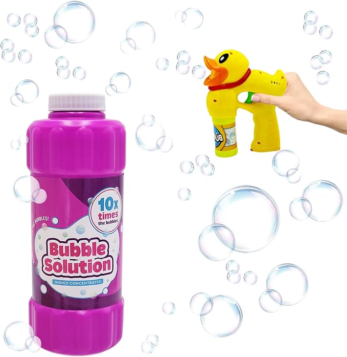 Purple 16oz Concentrated Bubble Solution 20-Pack, Refills up to 1.25 Gallons, Non-Toxic Concentrated Solution for Bubble Machines, Giant Bubble Wands, Bubble Gun and Blowers