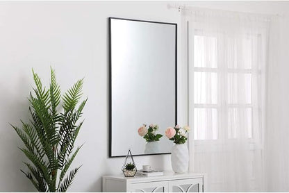 Elegant Decor Eternity 48" x 30" Contemporary Metal Frame Mirror in Black
