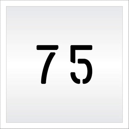Pavement, Curb, and WheelStop Stencils - 4 inch Double Number Stencil - (75) - 4" x 5.5" x 1/16" (63 mil) - Light-Duty