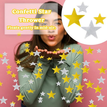 60g/2.1oz Foil Star Confetti Glitter Mixed Pack Metallic Foil Table Confetti Sparkle Sequins for Wedding,Party Decoration(Gold+Silver)