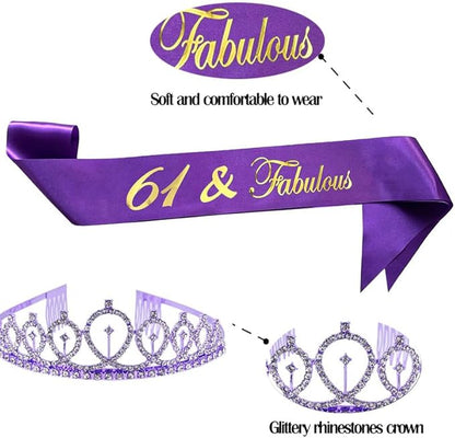 Birthday Crowns for Women 30 & Fabulous Sash and Tiara Birthday Crown for Women