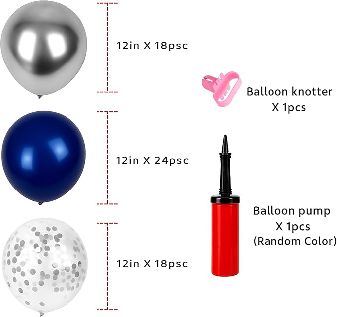 6pcs Balloon Stands Kit Table Centerpiece Table Decorations for Anniversary Birthday Wedding Graduation Retirement Party Decorations (Silver Navy)
