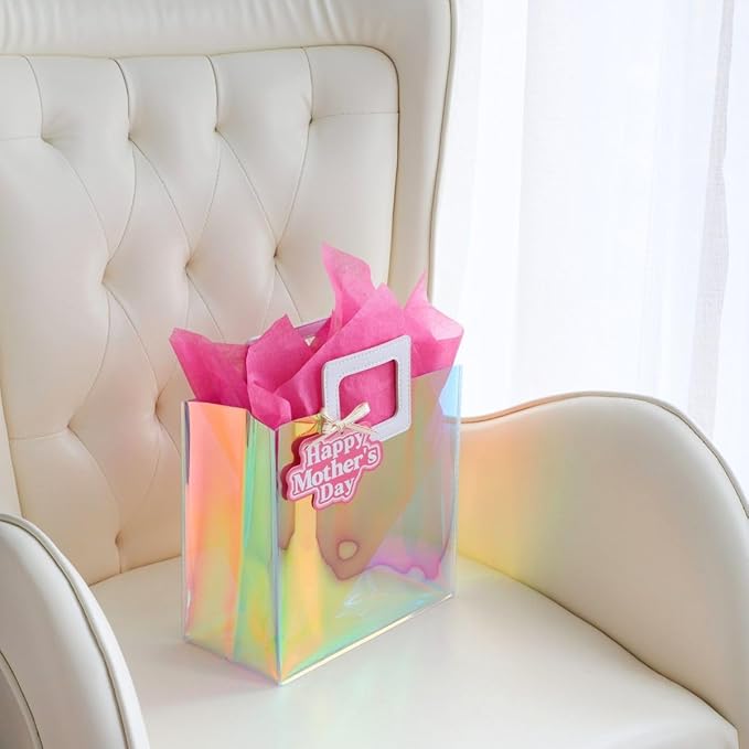 8.3'' Small Mothers Day Gift Bag with Tissue Paper and Gift Tag