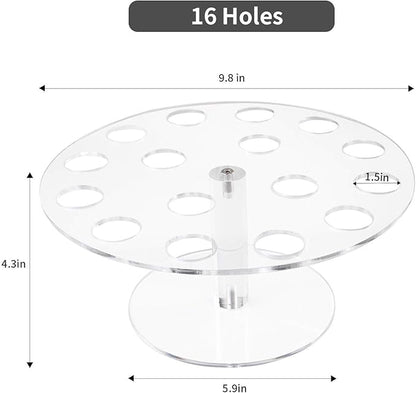YestBuy Ice Cream Cone Holder Stand with 16 Holes, Ice Cream Cone Display Stand Holder, Cupcake Stand, Clear Acrylic Cone Display Stand Weddings Baby Showers Birthday Parties Anniversaries Christmas