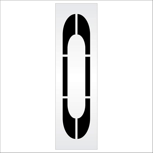 Pavement Stencils - 72 inch Single Number Stencil - 0-72" x 16" x 1/8" (128 mil) - Pro-Grade
