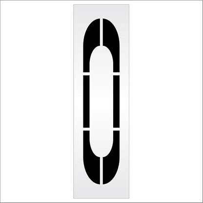 Pavement Stencils - 72 inch Single Number Stencil - 0-72" x 16" x 1/8" (128 mil) - Pro-Grade