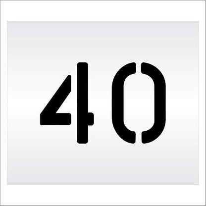 Pavement, Curb, and WheelStop Stencils - 6 inch Double Number Stencil - (40) - 6" x 9" x 1/8" (128 mil) - Pro-Grade