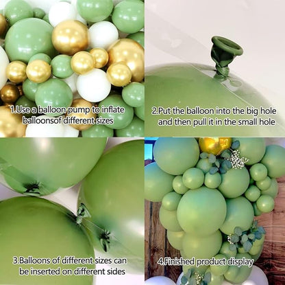 Sage Green Balloon Garland Kit Arch Oh Baby Shower Olive Matte Different Sizes Decor Happy Birthday Party Wedding Jungle Decorations
