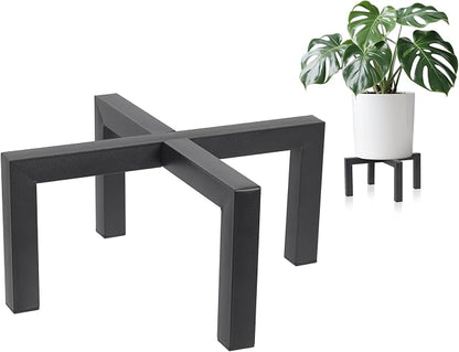 Plant Stand Indoor Outdoor, Heavy Duty Metal Plant Pot Holder, Mid Century Modern Planter Stands, Floor Flower Pot Holder (Black, Fit 5-12 inch pots)