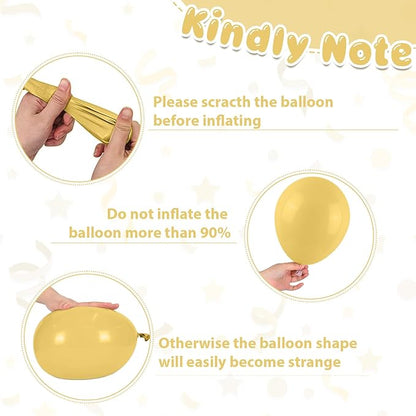 Mustard Yellow White Balloons, 50PCS 12Inches White Sand Pastel Yellow Latex Party Balloon for Baby Shower Theme Birthday Gender Reveal Bridal Wedding Decoration