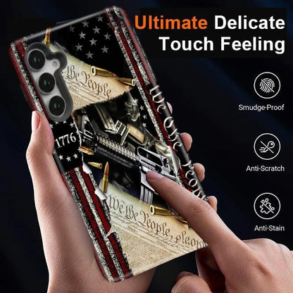 Compatible for Samsung Galaxy S25 Plus 5G Case, Dual Layer Heavy Duty 2 in 1 Shockproof Protective Phone Case,Classic American Flag 1776 We The People